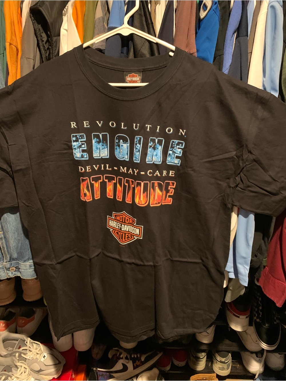 Harley-Davidson Black "Engine Attitude" Graphic Tee 2005